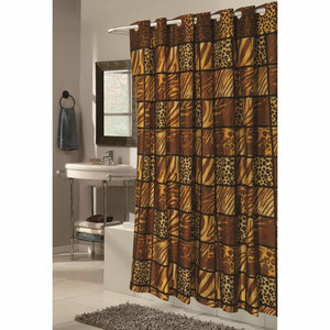 GoodGram EZ-ON "Wild Encounters" Safari Fabric Shower Curtain - 70 in W x 75 in. L