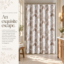 Kate Aurora Lux Woodland Reverie Printed Jacquard Fabric Shower Curtain