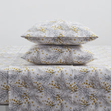 Kate Aurora Holiday Essentials Cozy Bed Collection Deep Pocket 100% Cotton Flannel Christmas Gold Pines 4 Piece Sheet Set - Full
