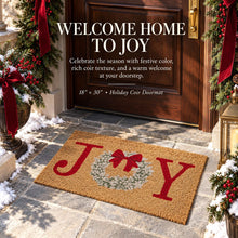 Kate Aurora Christmas Joy Holiday Bristled Coir Outdoor Welcome Mat - 18"x30"
