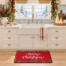 Kate Aurora Classic Merry Christmas Heavy Duty Anti Fatigue Non-Skid Memory Foam Kitchen Floor Mat - 18 in. W x 30 in. L