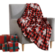 Kate Aurora Winter Plaid Christmas Snowflakes Accent Throw Blanket - 50" x 60"
