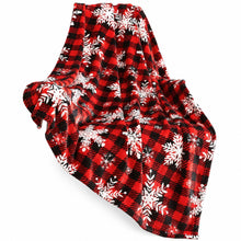 Kate Aurora Winter Plaid Christmas Snowflakes Accent Throw Blanket - 50" x 60"