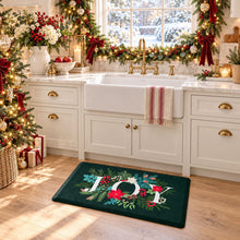 Kate Aurora Green Christmas Joy Heavy Duty Anti Fatigue Non-Skid Memory Foam Kitchen Floor Mat - 18 in. W x 30 in. L