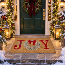 Kate Aurora Christmas Joy Holiday Bristled Coir Outdoor Welcome Mat - 18"x30"