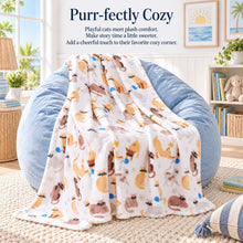 Kate Aurora Ultra Soft & Plush Kittens & Yarn Balls Accent Fleece Throw Blanket - 50 in. W x 60 in. L