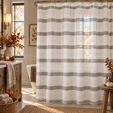 Kate Aurora Akua Autumn Lux Accents Linen Blend Fabric Shower Curtain
