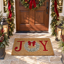 Kate Aurora Christmas Joy Holiday Bristled Coir Outdoor Welcome Mat - 18"x30"