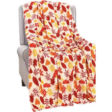 Kate Aurora Vibrant Autumn Harvest Leaves Ultra Soft & Plush Hypoallergenic Accent Throw Blanket - 50 in. x 60 in.