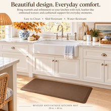 Kate Aurora Chef Grade Oversized Anti Fatigue Kitchen Mat With Beveled Edges - 20 in. W x 40 in. L - Brown