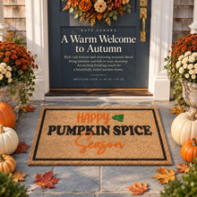 Kate Aurora Happy Pumpkin Spice Season Bristled Coir Outdoor Welcome Home Mat - 18"x30"