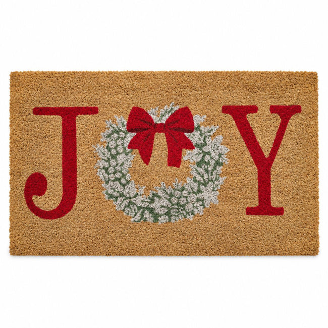 Kate Aurora Christmas Joy Holiday Bristled Coir Outdoor Welcome Mat - 18"x30"