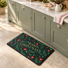 Kate Aurora Merry Christmas Heavy Duty Anti Fatigue Non-Skid Memory Foam Kitchen Floor Mat - 18 in. W x 30 in. L