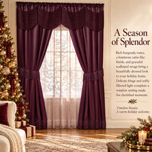 Kate Aurora Hailey Ultra Lux Attached 6 Piece Vintage Merlot Window Curtain Panels And Valance Set