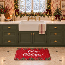 Kate Aurora Classic Merry Christmas Heavy Duty Anti Fatigue Non-Skid Memory Foam Kitchen Floor Mat - 18 in. W x 30 in. L