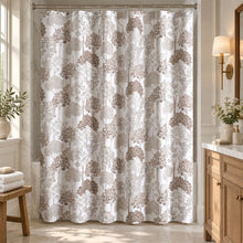 Kate Aurora Lux Woodland Reverie Printed Jacquard Fabric Shower Curtain