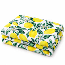 Kate Aurora Ultra Soft & Plush Lemon Garden Fleece Accent Throw Blanket - 50 in. W x 60 in. L