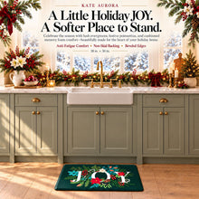 Kate Aurora Green Christmas Joy Heavy Duty Anti Fatigue Non-Skid Memory Foam Kitchen Floor Mat - 18 in. W x 30 in. L
