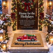 Kate Aurora Christmas Holiday Pick Up Truck Bristled Coir Outdoor Welcome Mat - 18"x30"