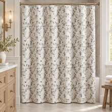 Kate Aurora Arlo Taupe Cherry Blossom Shabby Chic Fabric Shower Curtain