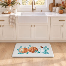 Kate Aurora Teal Pumpkins Anti Fatigue Non-Skid Memory Foam Kitchen Floor Mat - 18 in. W x 30 in. L