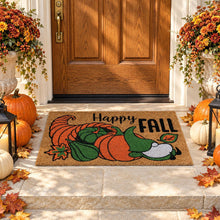 Kate Aurora Happy Fall Sleeping Gnome Bristled Coir Outdoor Welcome Home Mat - 18"x30"