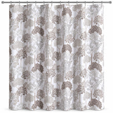 Kate Aurora Lux Woodland Reverie Printed Jacquard Fabric Shower Curtain