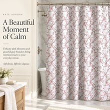 Kate Aurora Arlo Rose Pink Cherry Blossom Shabby Chic Fabric Shower Curtain