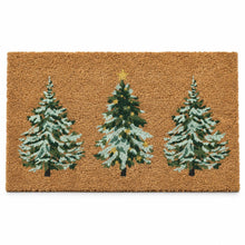 Kate Aurora Snowy Christmas Trees Bristled Coir Outdoor Welcome Mat - 18"x30"