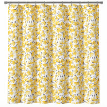 Kate Aurora Margery Shabby Chic Yellow & Gray Floral Fabric Shower Curtain - Standard Size