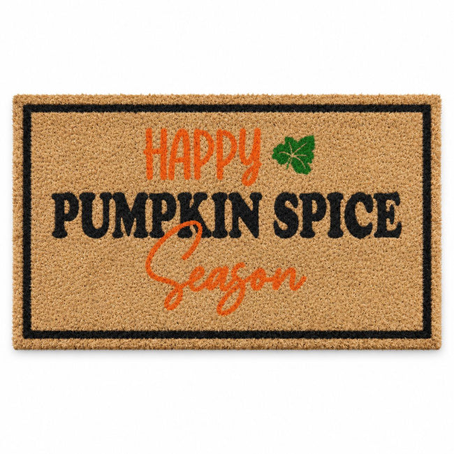 Kate Aurora Happy Pumpkin Spice Season Bristled Coir Outdoor Welcome Home Mat - 18"x30"