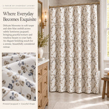 Kate Aurora Arlo Taupe Cherry Blossom Shabby Chic Fabric Shower Curtain