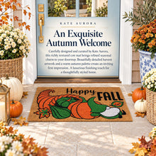 Kate Aurora Happy Fall Sleeping Gnome Bristled Coir Outdoor Welcome Home Mat - 18"x30"
