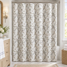 Kate Aurora Arlo Taupe Cherry Blossom Shabby Chic Fabric Shower Curtain