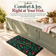 Kate Aurora Merry Christmas Heavy Duty Anti Fatigue Non-Skid Memory Foam Kitchen Floor Mat - 18 in. W x 30 in. L