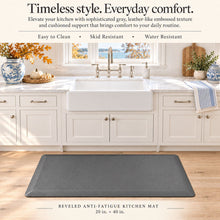 Kate Aurora Chef Grade Oversized Anti Fatigue Kitchen Mat With Beveled Edges - 20 in. W x 40 in. L - Gray