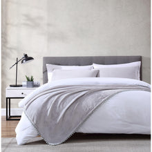 Kate Aurora Ultra Soft & Premium Plush Oversized Pom Pom Accent Fleece Throw Blanket - 50 in. W x 70 in. L - Silver