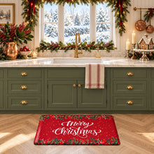 Kate Aurora Classic Merry Christmas Heavy Duty Anti Fatigue Non-Skid Memory Foam Kitchen Floor Mat - 18 in. W x 30 in. L