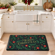 Kate Aurora Merry Christmas Heavy Duty Anti Fatigue Non-Skid Memory Foam Kitchen Floor Mat - 18 in. W x 30 in. L