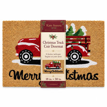 Kate Aurora Christmas Holiday Pick Up Truck Bristled Coir Outdoor Welcome Mat - 18"x30"
