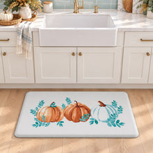 Kate Aurora Teal Pumpkins Anti Fatigue Non-Skid Memory Foam Kitchen Floor Mat - 18 in. W x 30 in. L