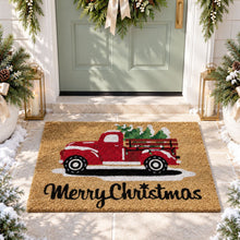 Kate Aurora Christmas Holiday Pick Up Truck Bristled Coir Outdoor Welcome Mat - 18"x30"