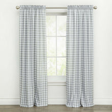 Kate Aurora Country Farmhouse Buffalo Check Plaid Gingham Single Window Curtain - 42 in. W x 63 in. L, Gray