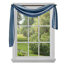 GoodGram Ombre Crushed Satin Sheer Single Window Curtains & Valances - 50 in. W x 144 in. L Single Scarf, Blue