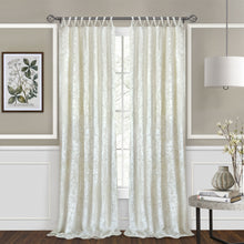 Kate Aurora Park Avenue 2 Piece Criss-Cross Tab Top Velvet Window Curtain Panels - 84 in. Long - Creamy White