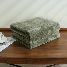 Kate Aurora Herringbone Shag Ultra Soft & Plush Accent Throw Blanket - 50 in. W x 60 in. L - Sage Green