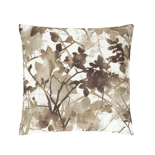 Kate Aurora Adelaide Floral Satin 18" X 18" Filled Accent Throw Pillow - Taupe