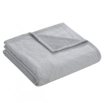 Kate Aurora Ultra Soft & Plush Ogee Damask Fleece Throw Blanket Covers - 50 in. W x 60 in. L - Gray