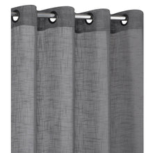 Kate Aurora 2 Pack Semi Sheer Linen Blend Grommet Top Window Curtains - 52 in. W x 84 in. L, Gray