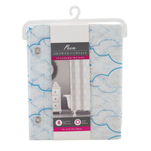Kate Aurora Blue, White & Frosted Clear Moroccan Medallion Peva Vinyl Eco Friendly Shower Curtain - Standard Size